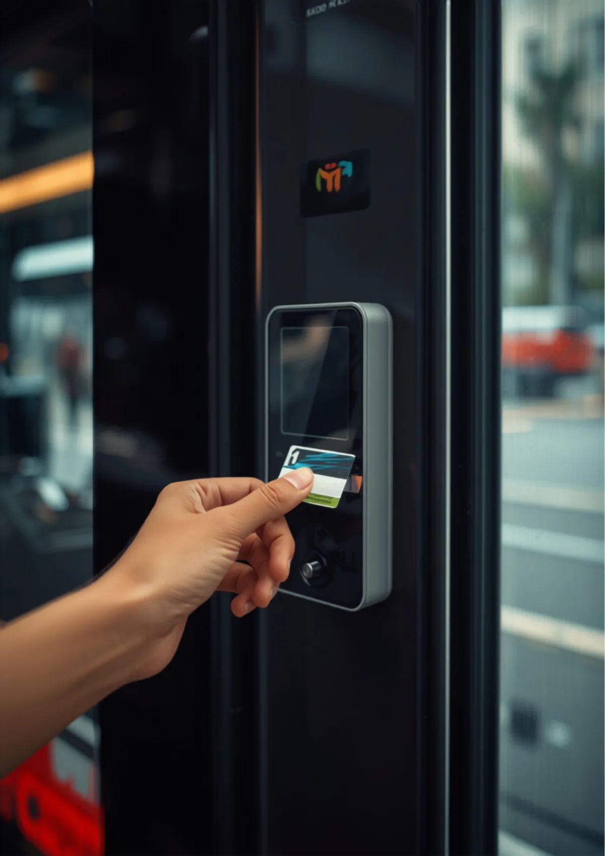 Otobüs validatörüne kart okutma