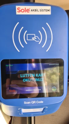 Çayırbağ Belediyesi araç içi akbil validatörü