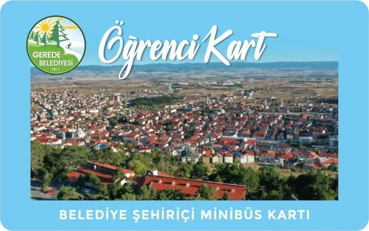 Gerede Belediyesi Öğrenci Kart ön yüz tasarımı