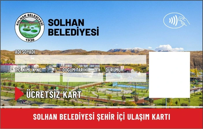 Solhan Belediyesi Ücretsiz Kart ön yüz tasarımı