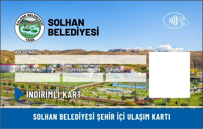 Solhan Belediyesi İndirimli Kart ön yüz tasarımı